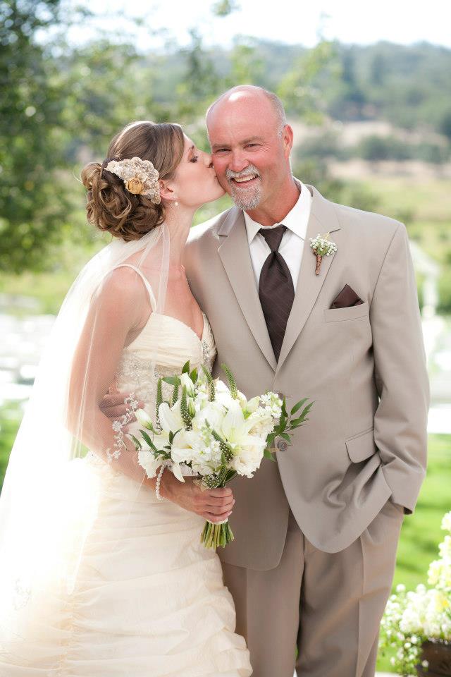bride and father - baby's breath bout - Jessica Ormond Events - Coral Lee Carlson Photography. Lubbock Texas boutique wedding florist.